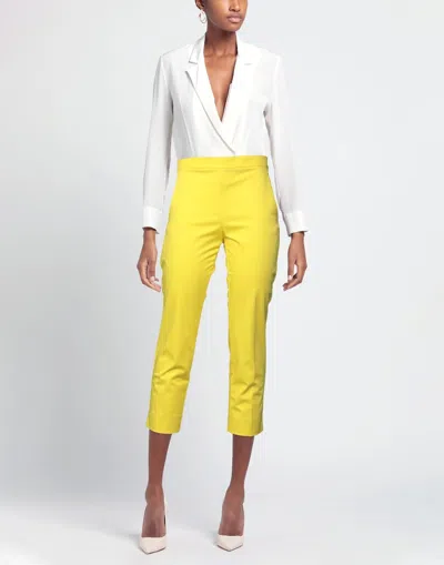 Maxco. Solid Stretch Twill Pants In Yellow