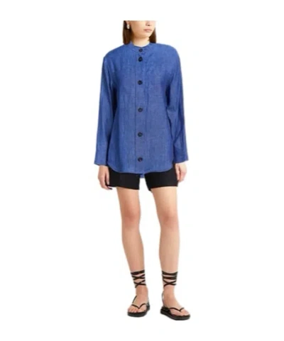 Max Mara Solid Colour Shirts In Blue