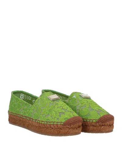 Dolce & Gabbana Solid Color Espadrilles In Green