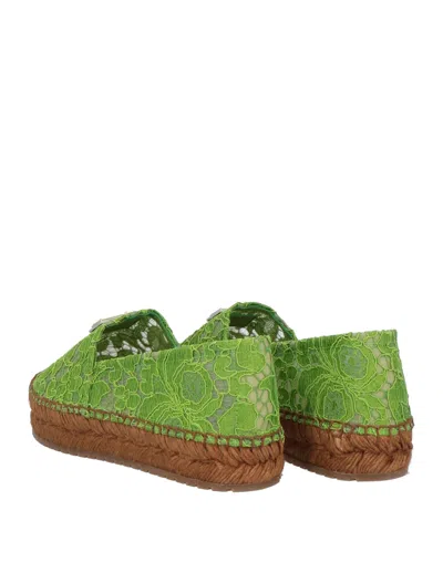 Dolce & Gabbana Solid Color Espadrilles In Green