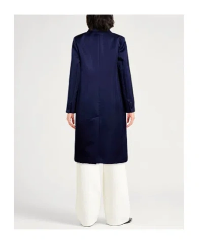 Maxco. Double-breasted Overcoat In Blue