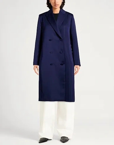 Maxco. Double-breasted Overcoat In Blue