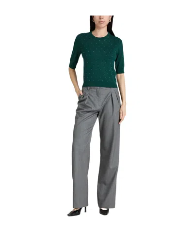 Max Mara Solid Color Short-sleeved Knitted Shirt In Multi