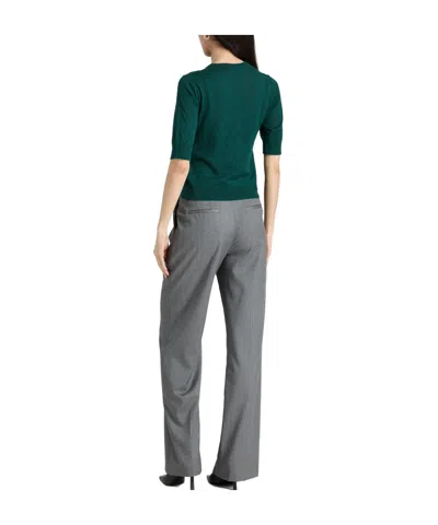 Max Mara Solid Color Short-sleeved Knitted Shirt In Multi