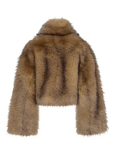 Rotate Birger Christensen Fur Coat In Multi-color