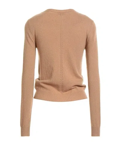 Saint Laurent Solid Cashmere Knit Sweater In Brown