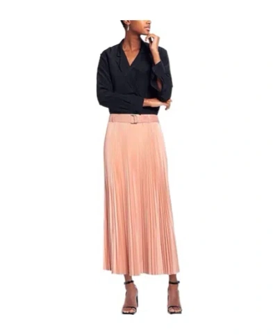 Max Mara Solid Pleated Skirt In Pink