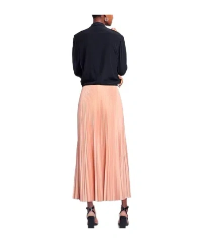 Max Mara Solid Pleated Skirt In Pink