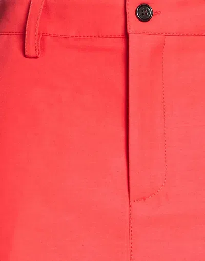 Marni Solid Canvas Midi Skirt In Red