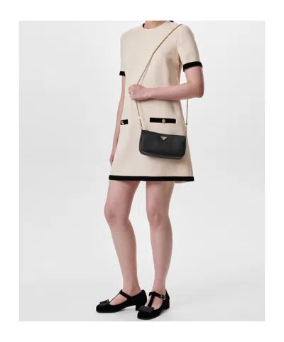 Prada Re-edition 2000 Chain Shoulder Bag In Black