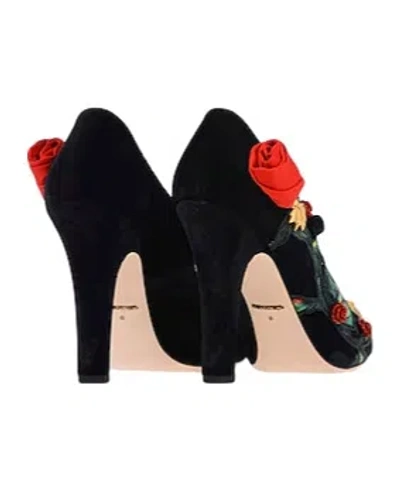 Dolce & Gabbana Pointedtoe Geometricheel Flat Shoes In Black