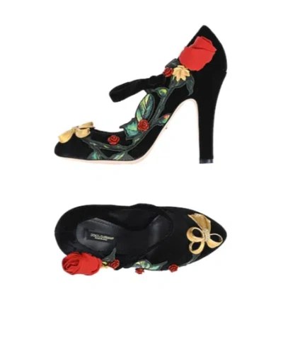 Dolce & Gabbana Pointedtoe Geometricheel Flat Shoes In Black