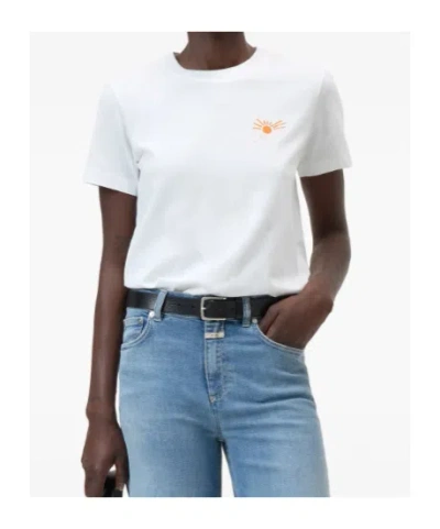 Closed Embroidered Basic T-shirt In White