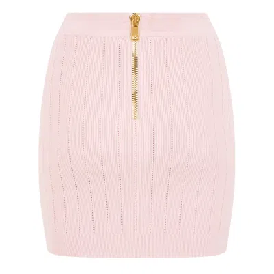 Balmain Btn Knt Skrt Ld43 In Pink
