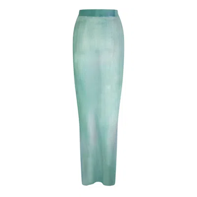 Off-white Knit Maxi Skirt In Blue