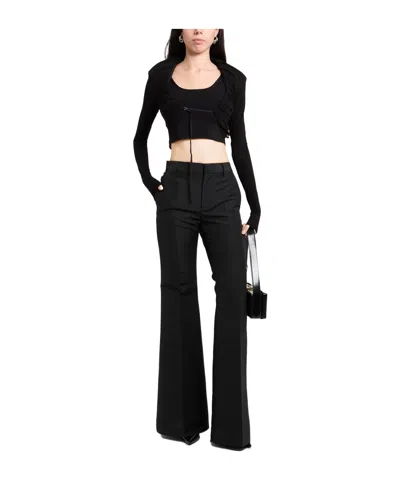 Jacquemus Stretch Solid Knit Sweater In Black