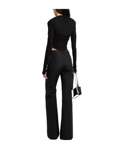 Jacquemus Stretch Solid Knit Sweater In Black