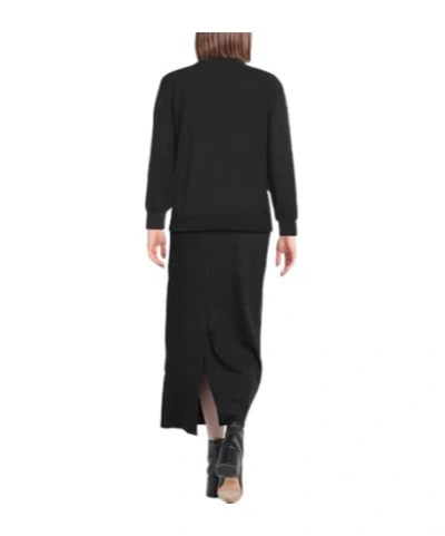 Saint Laurent Solid Wool Knit Sweater In Black