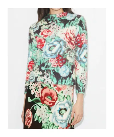 Tory Burch Printed Sweater In Multicolor