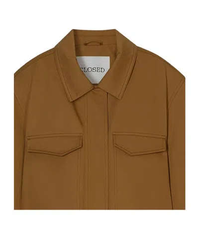 Closed Flap-pocket Jacket In Brown