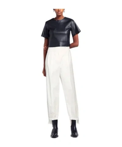 Max Mara Solid-color Fabric Pants In White