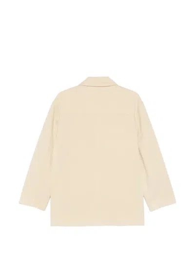 Dunst Vegan Leather Jacket Collared Front Pockets In Nude