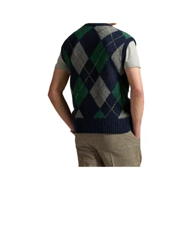 Polo Ralph Lauren Argyle-patterned Sleeveless Sweater In Black
