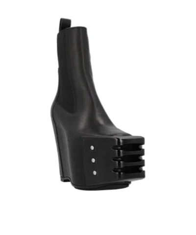 Rick Owens Solid Color Platform Boots In Black