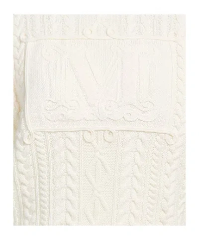 Max Mara Minimalist Solid Cable Knit Top In Neutral