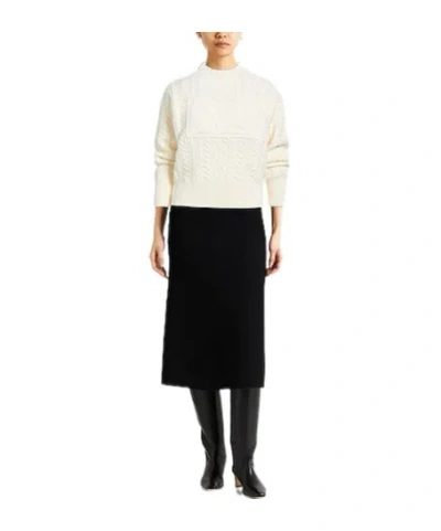 Max Mara Minimalist Solid Cable Knit Top In Neutral