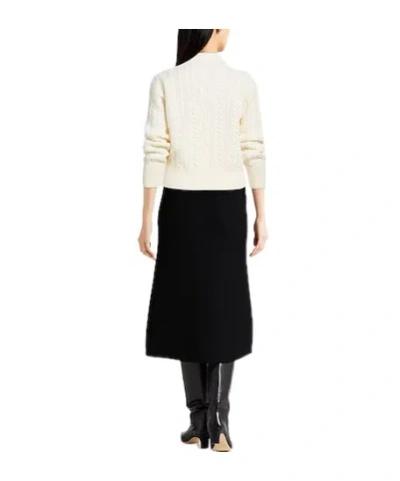 Max Mara Minimalist Solid Cable Knit Top In Neutral