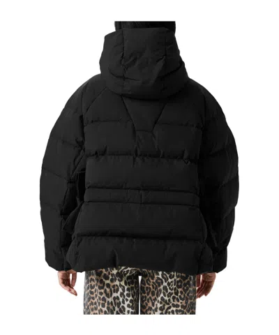 Ganni Tech Puffer Coat In Black
