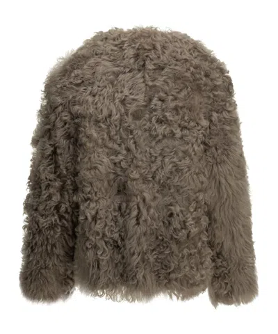 Blancha Shearling Coat In Gray