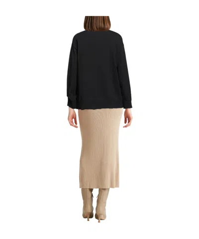 Max Mara Solid-colored Long-sleeve Knit Top In Black