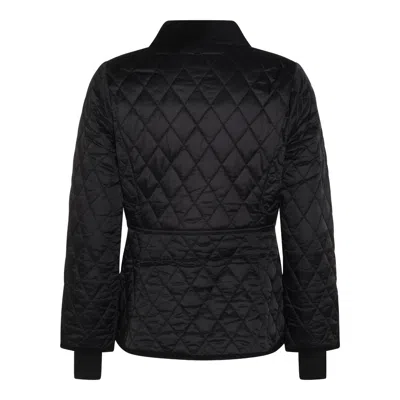 Barbour Diamond-quilted Zip-front Coat In Black