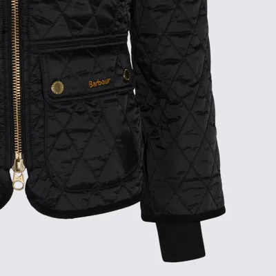 Barbour Diamond-quilted Zip-front Coat In Black