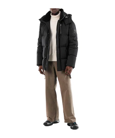 Moose Knuckles Everest 3q Down Jacket With Removable Hood In Black