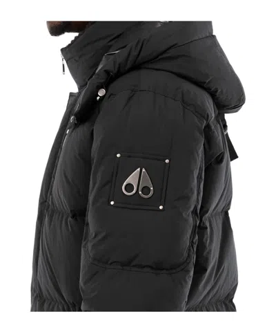 Moose Knuckles Everest 3q Down Jacket With Removable Hood In Black