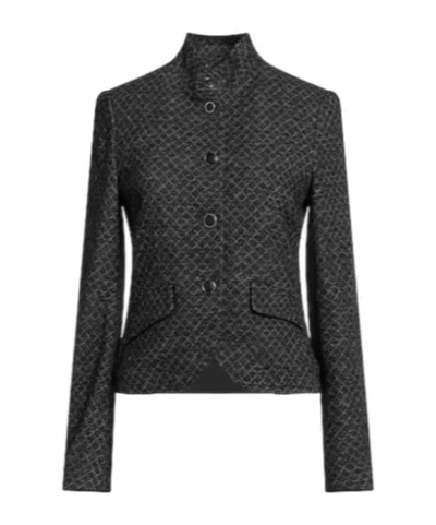 Rag & Bone Slade Crop Jacquard Wool-blend Jacket In Gray
