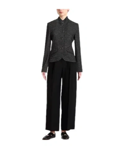 Rag & Bone Slade Crop Jacquard Wool-blend Jacket In Gray
