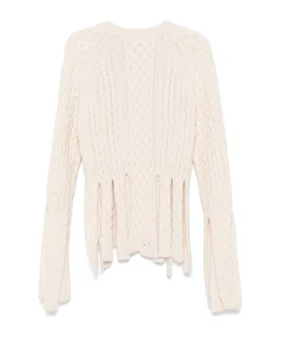 Coperni Shredded Sweater In White