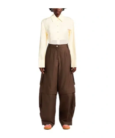 Sportmax Solid Color Chiffon Blouse In White
