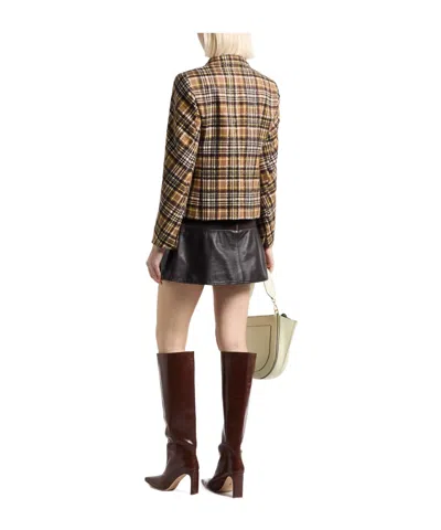 Max Mara Plaid Cropped Blazer In Multi
