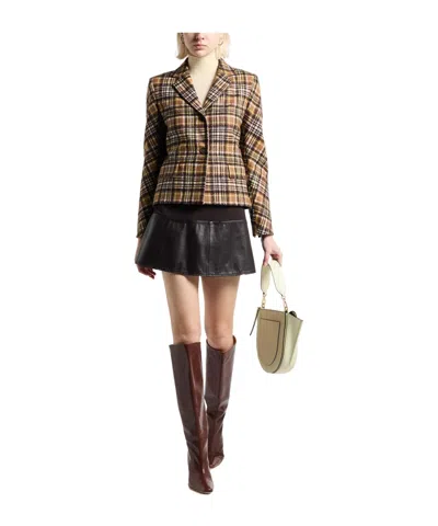 Max Mara Plaid Cropped Blazer In Multi