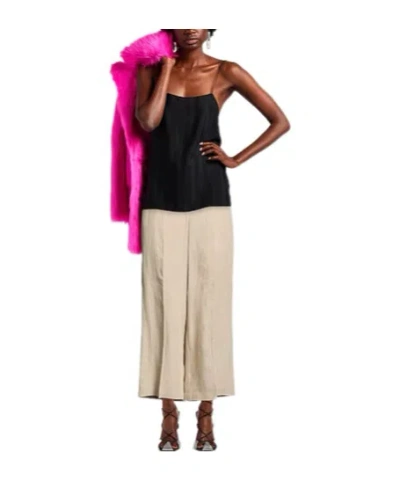 Maxco. Solid Color Straight-leg Pants In Neutral