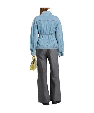 Rag & Bone Womens Ithca Amy Drawstring-waist Denim Jacket In Blue