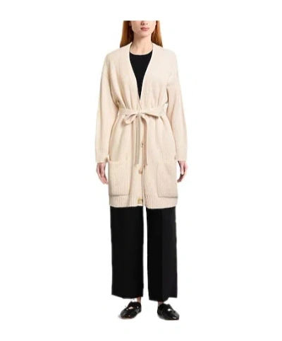 Weekend Max Mara Solid Knit Cardigan In Cream-white