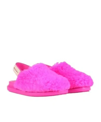 Marni Starlight Pink Logo Patch Sandals In Pink