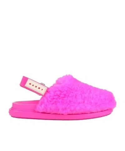 Marni Starlight Pink Logo Patch Sandals In Pink