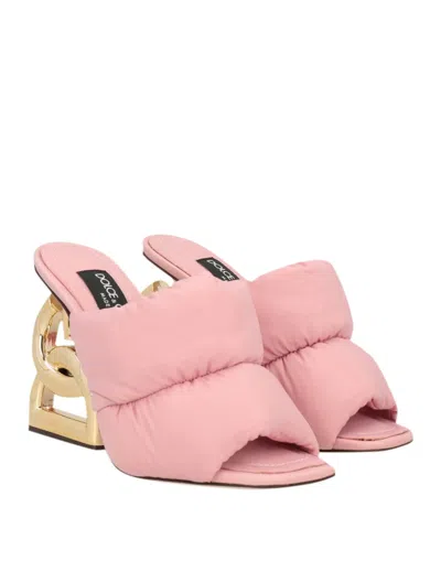Dolce & Gabbana Solid Color Sandals In Pink